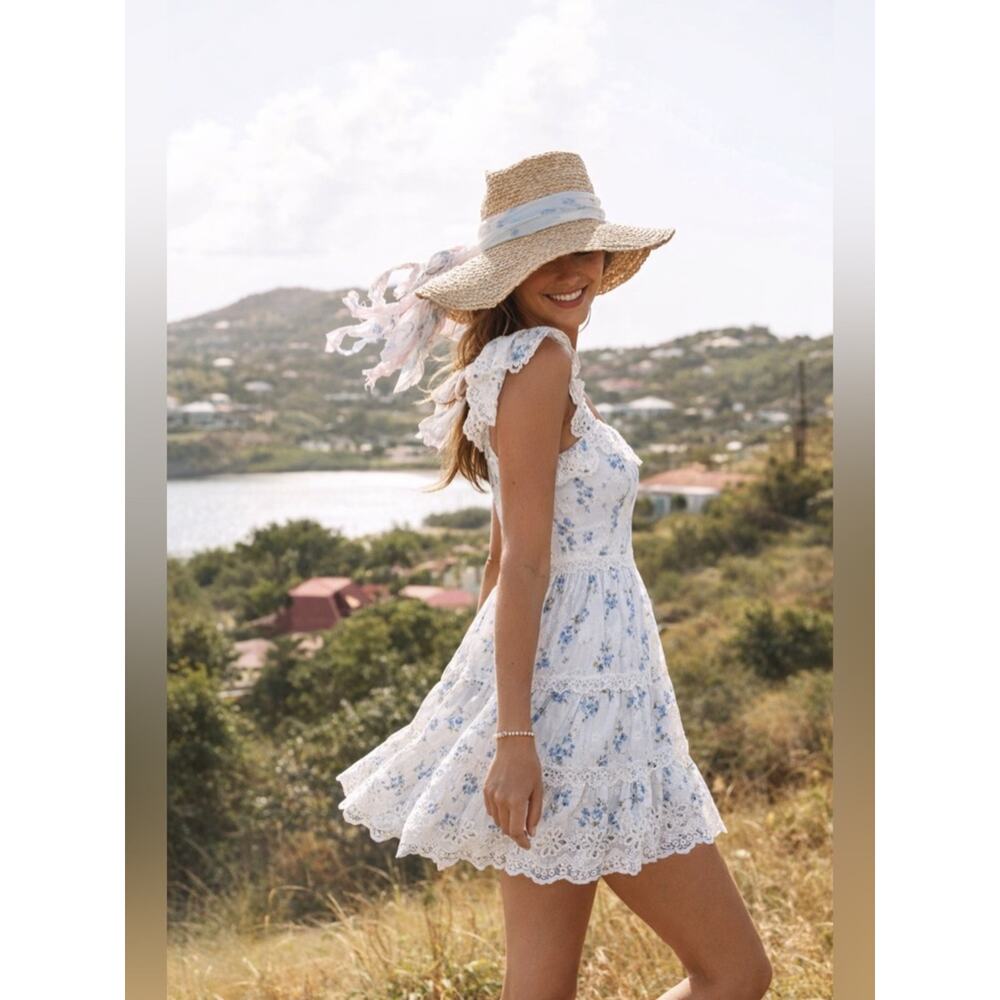 LoveShackFancy Cotton mini dress | Feminine Cottagecore Coquette Eyelet Spring 2 - Picture 13 of 14